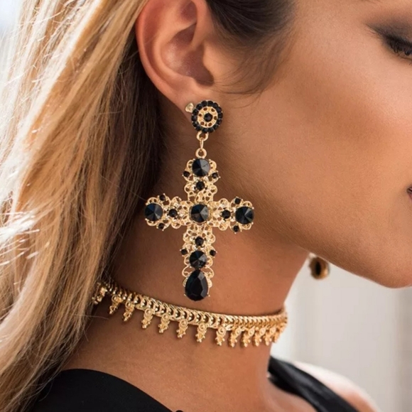 🎉NEW FASHION 🎉🎀Boho Cross Crystal Drop E - Picture 6 of 6